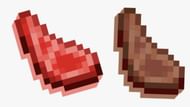 Raw mutton compared to its cooked counterpart (Image via Mojang)